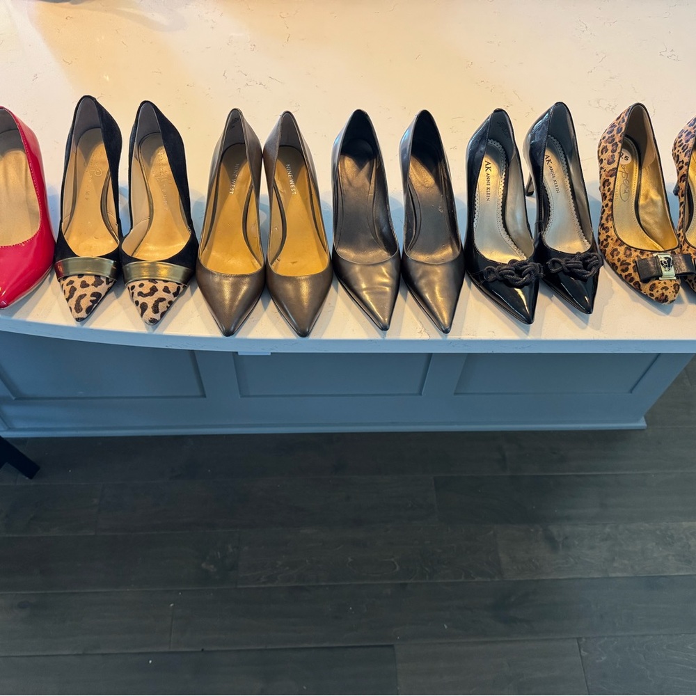 Multiples Red, Leopard, and Black Heels Collection